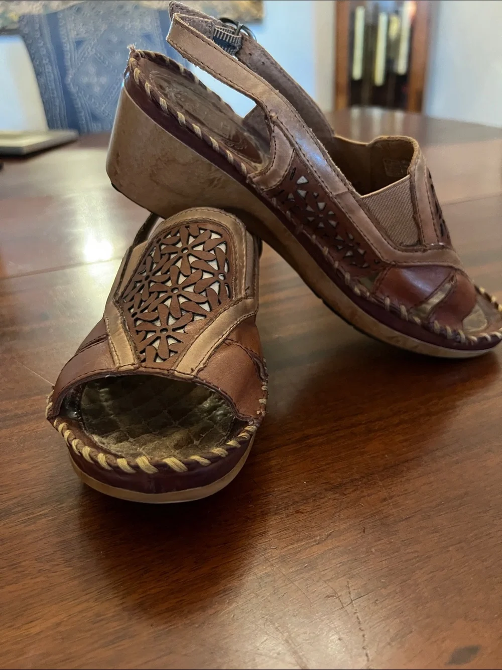 Women’s Brown Leather Open-Toe Slingback Sandals Ariat